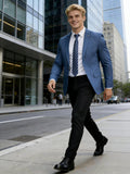 Men’s Steel Blue Textured Slim Fit Blazer